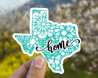 Texas mandala state home  vinyl sticker, waterproof state sticker, travel sticker, Laptop decal,