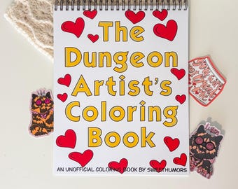 The Dungeon Artist’s Coloring Book - Dungeon Crawler Carl Adult Coloring Book - Original hand Drawn Art Book - Lefty Friendly Coloring Book