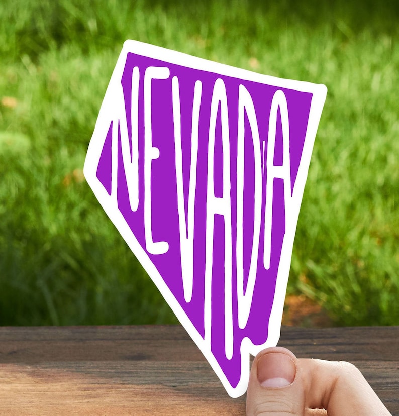 Minimal Nevada State Vinyl Sticker, Custom Stickers, Nevada, Travel ...