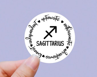 Sagittarius traits sticker, Sagittarius zodiac sticker, astrology sticker, zodiac sticker, star signs, , laptop decal