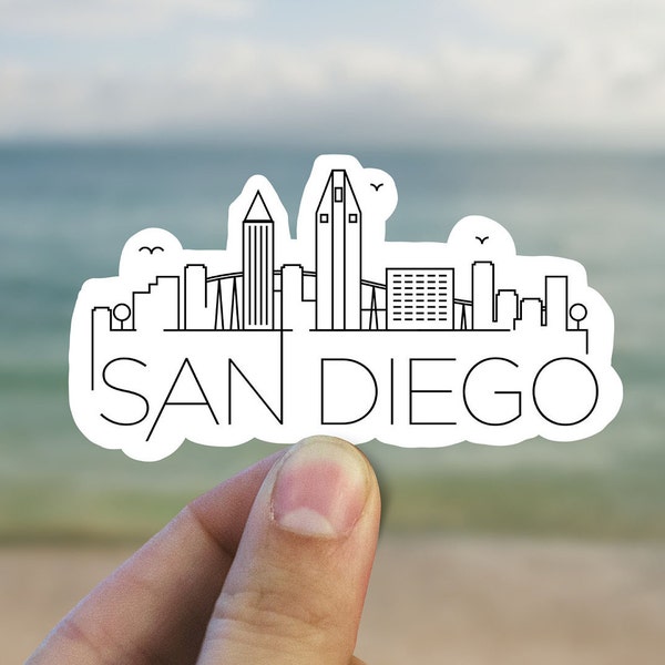 San Diego skyline vinyl sticker, California, Best friend gift, birthday gift, , laptop sticker