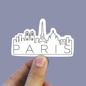 Paris skyline vinyl sticker, travel stickers, Italy, Best friend gift, birthday gift, , laptop sticker