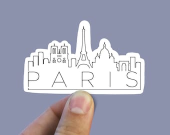 Paris skyline vinyl sticker, travel stickers, Italy, Best friend gift, birthday gift, , laptop sticker