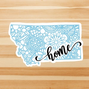 Montana mandala state home vinyl sticker, waterproof state sticker, travel sticker, Laptop decal, image 3