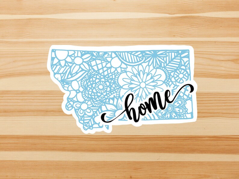 Montana mandala state home vinyl sticker, waterproof state sticker, travel sticker, Laptop decal, image 3