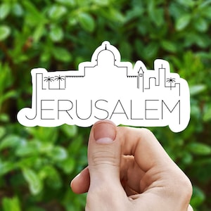 Jerusalem skyline vinyl sticker, travel stickers, Israel, Best friend gift, birthday gift, , laptop sticker