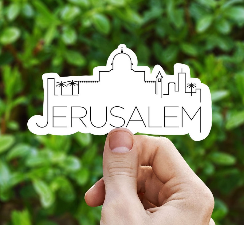 Jerusalem Skyline Vinyl Sticker, Travel Stickers, Israel, Best Friend ...