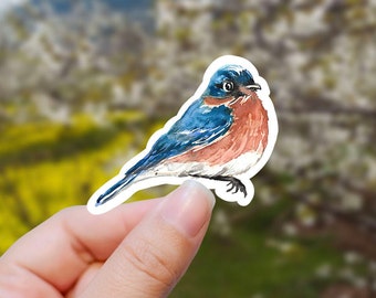 Watercolor blue bird vinyl sticker, bird sticker, best friend gift, laptop sticker, , sarcastic gift