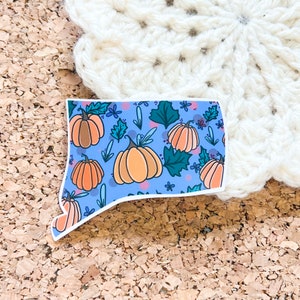 Connecticut pumpkin sticker, Connecticut decal, waterproof state sticker, travel sticker, Laptop decal,