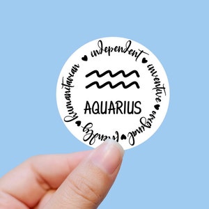 Sticker traits Verseau, sticker zodiaque Verseau, sticker astrologie, sticker zodiaque, signes astrologiques, sticker pour ordinateur portable
