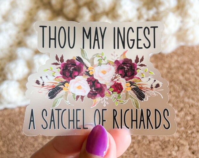 Cartello In Legno Sarcastico 12,7 Cm: 'Thou May Ingest A Satchel Of Richards' Per Cucina