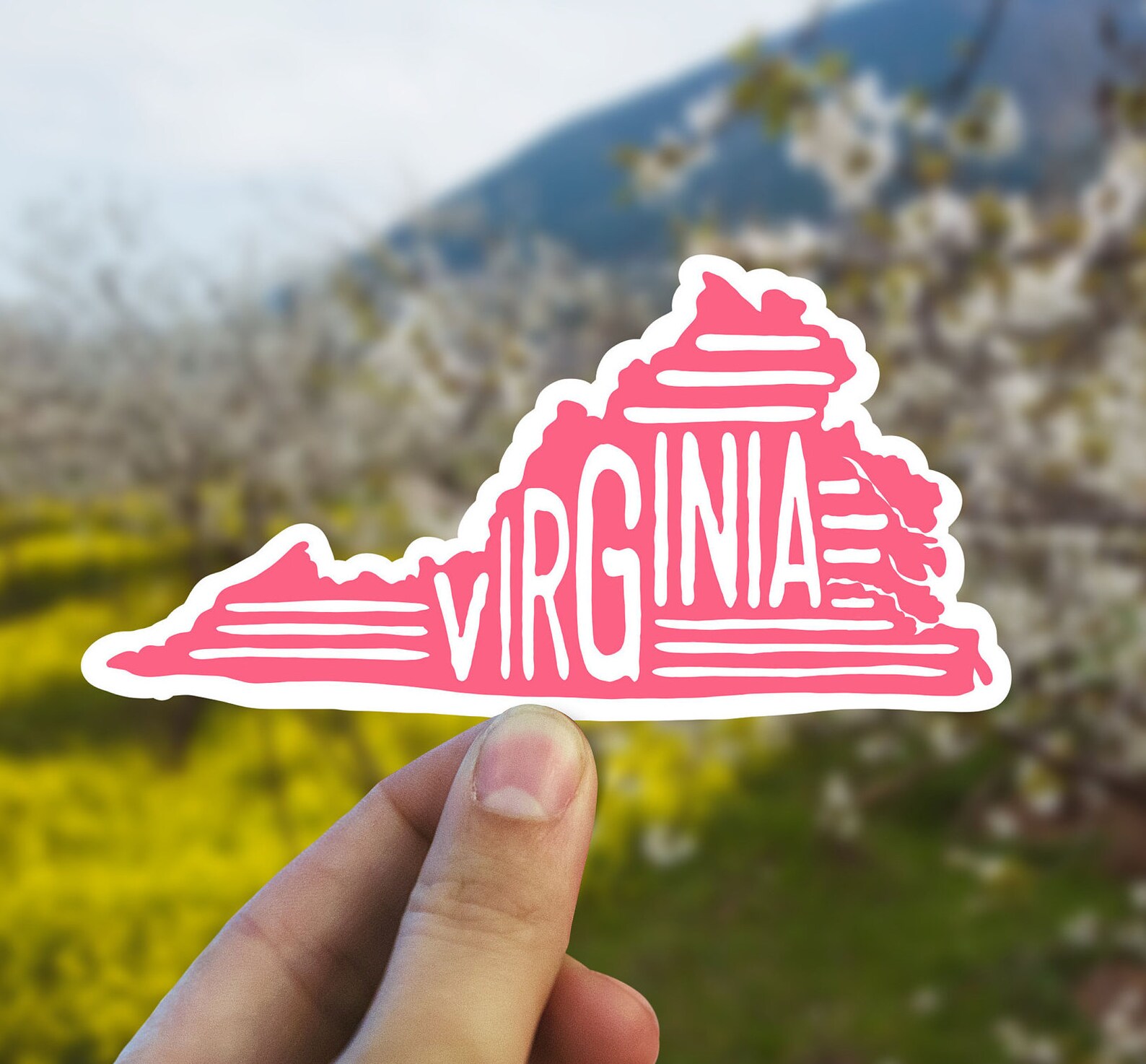 Virginia state outline sticker Virginia waterproof state Etsy