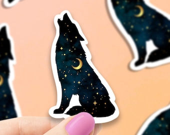 The wolf howls vinyl sticker, wolf sticker, best friend gift, laptop sticker, , sarcastic gift