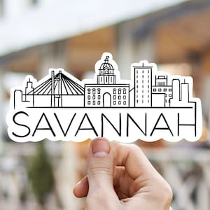 Savannah skyline vinyl sticker, Georgia,Best friend gift, birthday gift, , laptop sticker