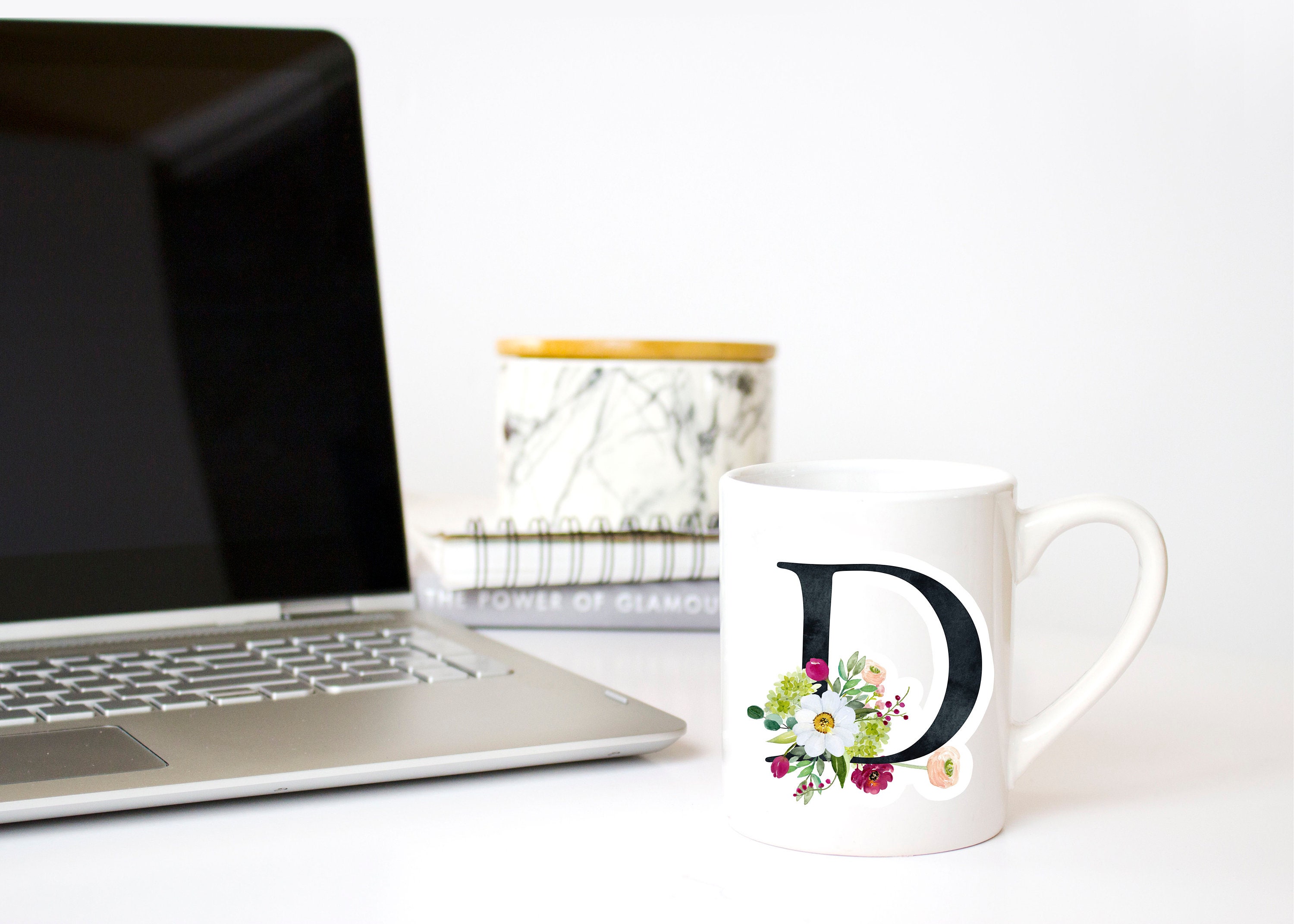 Spring Letter D Spring Flower Letter D Vinyl Sticker, Monogram, Best Friend Gift ...