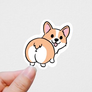 Cute corgi vinyl Sticker, corgi gifts, water bottle stickers, laptop stickers