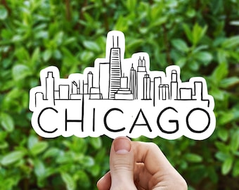 Chicago skyline vinyl sticker, Illinois,Best friend gift, birthday gift, , laptop sticker