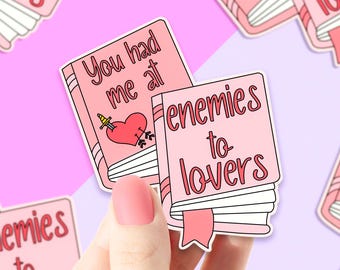 You Had Me At Enemies Sticker, sticker for water bottle, books and reading decals, books for girls, coquette aesthetic