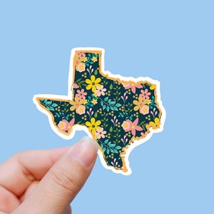 Flowered state Texas vinyl sticker, custom stickers, Texas, travel sticker, trendy stickers, Laptop decal,