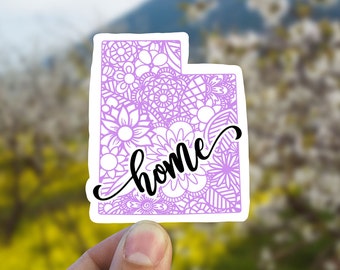 Utah mandala state home  vinyl sticker, waterproof state sticker, travel sticker, Laptop decal,