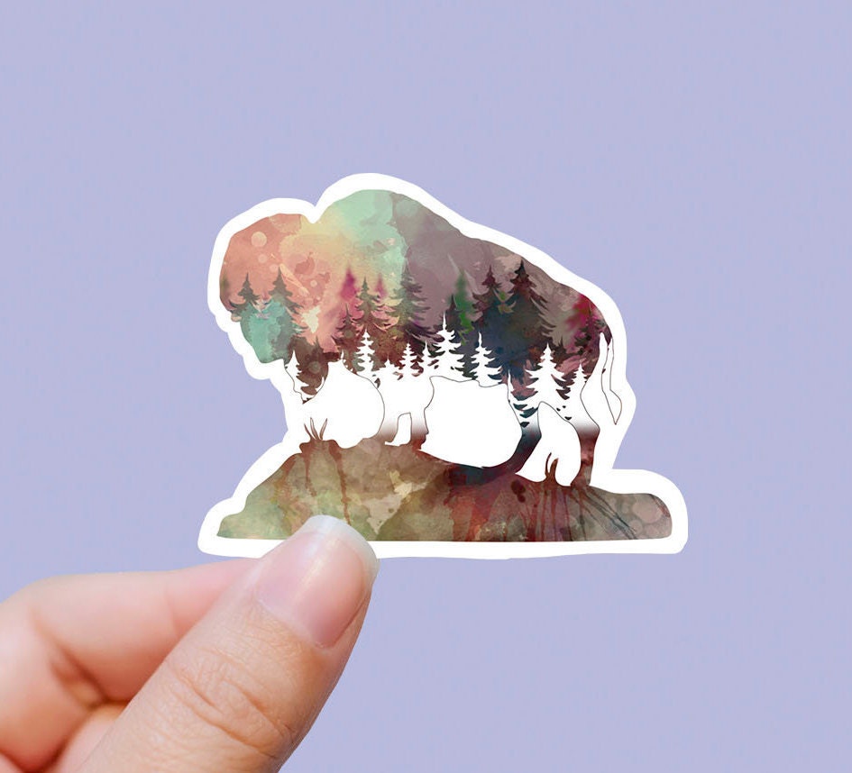 Wilderness Buffalo Vinyl Sticker, Forest Sticker, Best Friend Gift ...