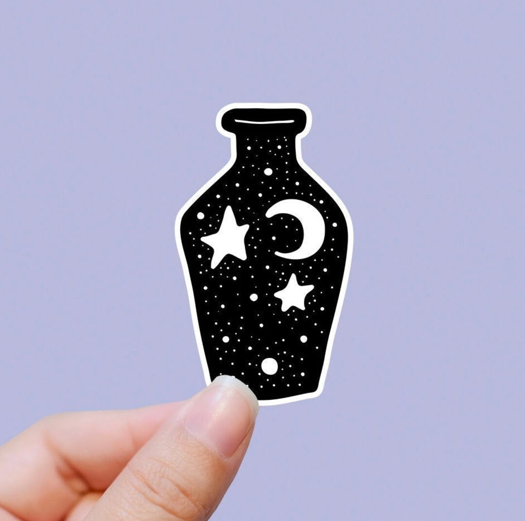 Vase Galaxy Vinyl Sticker, Best Friend Gift, Laptop Stickers, Laptop Decals, Crystal Gift Etsy