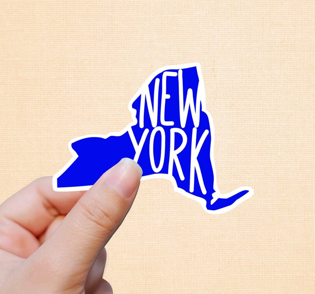 Minimal New York State Vinyl Sticker, Custom Stickers, New York, Travel