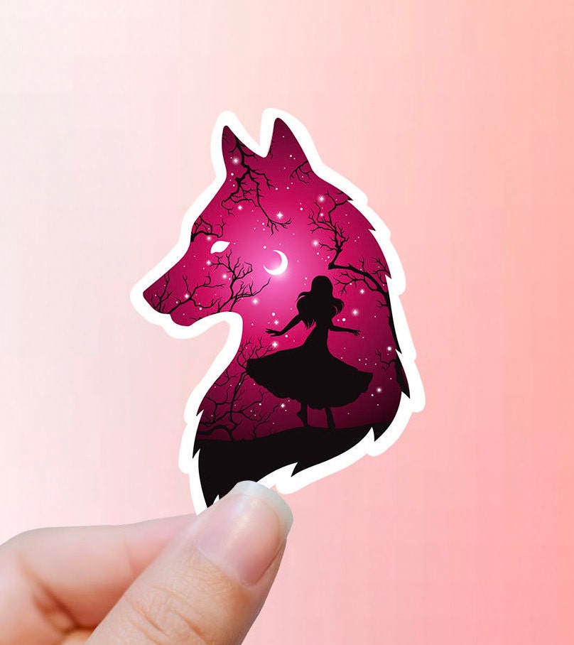 Pink she wolf vinyl sticker wolf sticker best friend gift Etsy