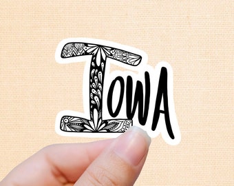 Iowa tangle sticker, waterproof state sticker, travel sticker, Laptop decal, state nicknames, Rhode Isalnd stickers