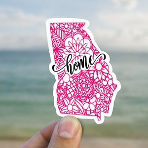 Georgia mandala state home  vinyl sticker, waterproof state sticker, travel sticker, Laptop decal,