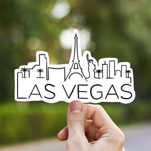 Sticker vinyle Las Vegas skyline, Nevada, cadeau meilleur ami, cadeau d'anniversaire, sticker pour ordinateur portable