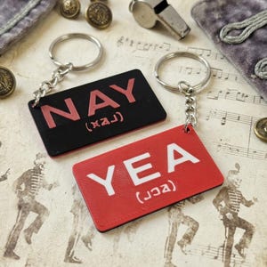 My Chemical Romance Yea Nay Sign Keychain | MCR Black Parade Tour Emo Accessory