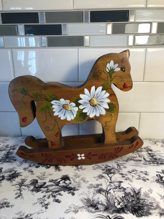 hand painted rocking horse