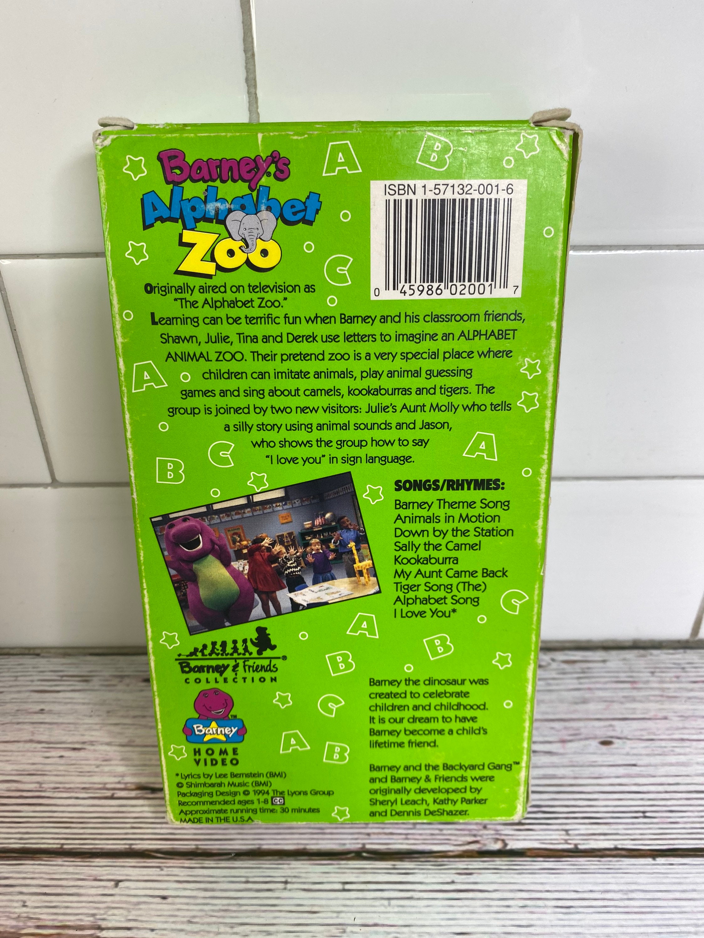 1994 Barneys Alphabet Zoo Vhs Sing Along Age 1 8 From The Etsy