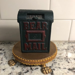 90s Boyds Bear Mail ~ heavy metal Mailbox ~ The Boyds collection ~ Teddy bear props ~