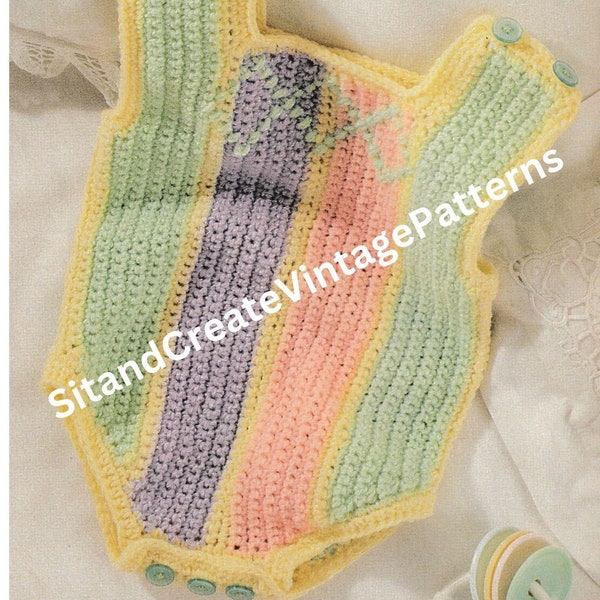 Vintage Crochet Baby Romper and Hat