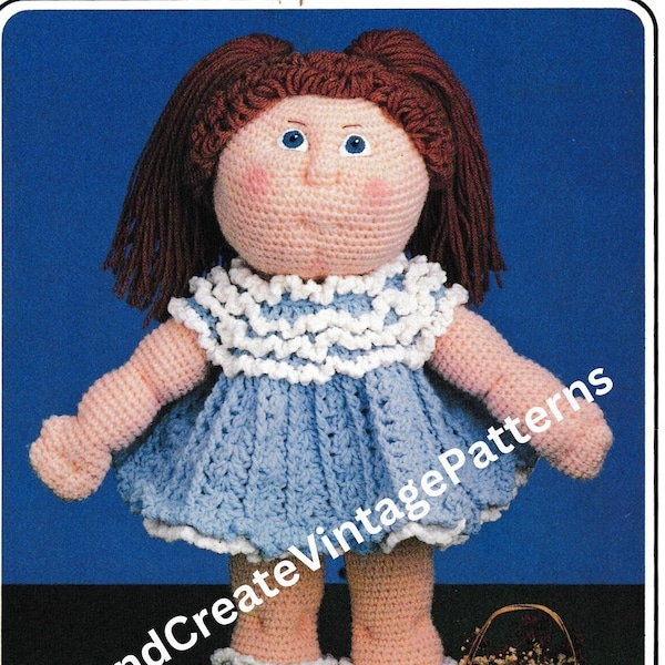 Vintage Crochet Debbie Ann Doll and Party Dress