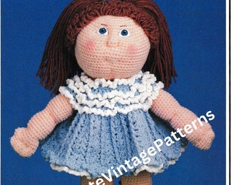 Vintage Crochet Debbie Ann Doll and Party Dress