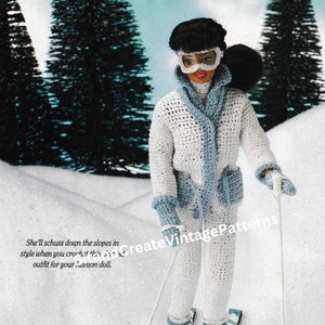 Vintage Crochet Fashion Doll Ski Outfit