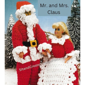 El Sr. y la Sra. Claus de crochet vintage