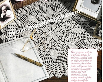 Vintage Crochet Star of Hope Doily