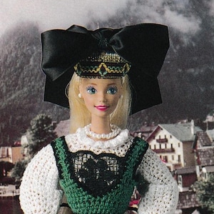 Vintage Crochet Fashion Doll Alsatian Mademoiselle