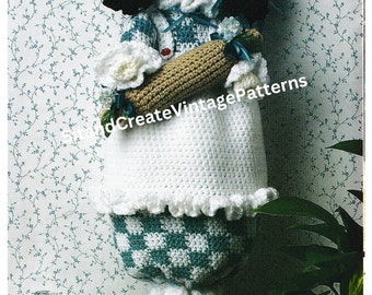 Vintage Crochet Kitchen Bag Holder