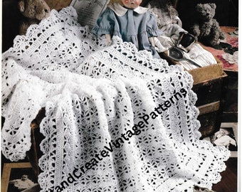 Vintage Crochet Lace Baby Afghan