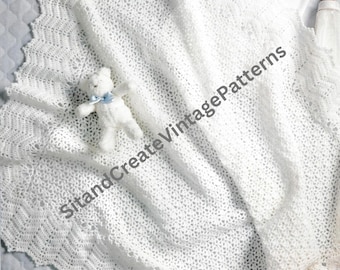 Vintage Crochet Baby Lace Christening Blanket