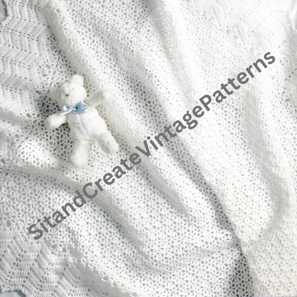 Vintage Crochet Baby Lace Christening Blanket