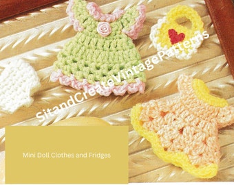 Vintage Crochet Mini Doll Clothes/Fridgies