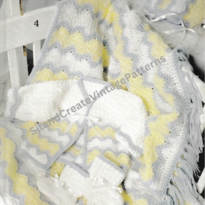 Vintage Cheerful Chevron Baby Layette Set
