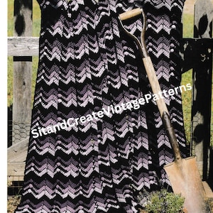 Vintage Crochet Amethyst Ribble Afghan