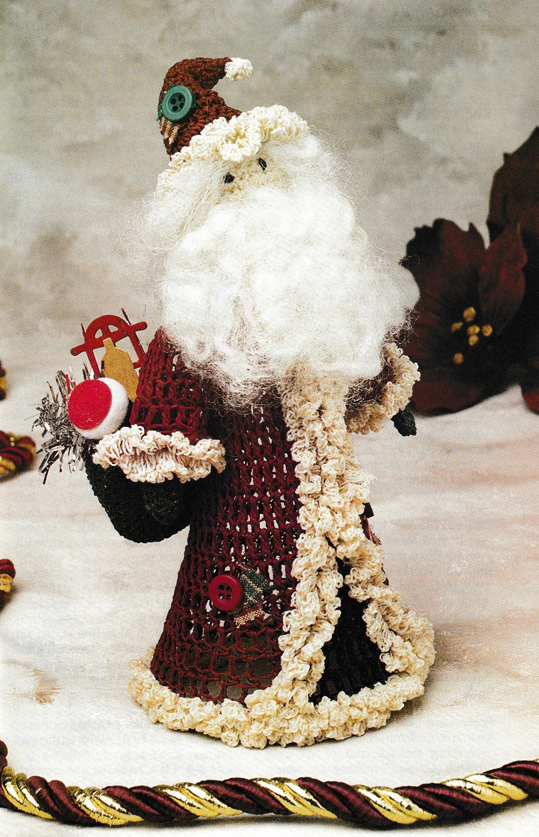 Kit Crochet De Verrouillage Vintage Santa Souriant #XP64 – Noël 1988 – National Yarn Crafts
